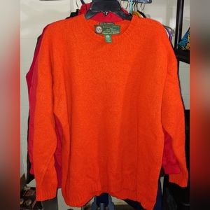 Vintage Abercrombie & Fitch Mens Indian Lake Wool Sweater Size L large Orange